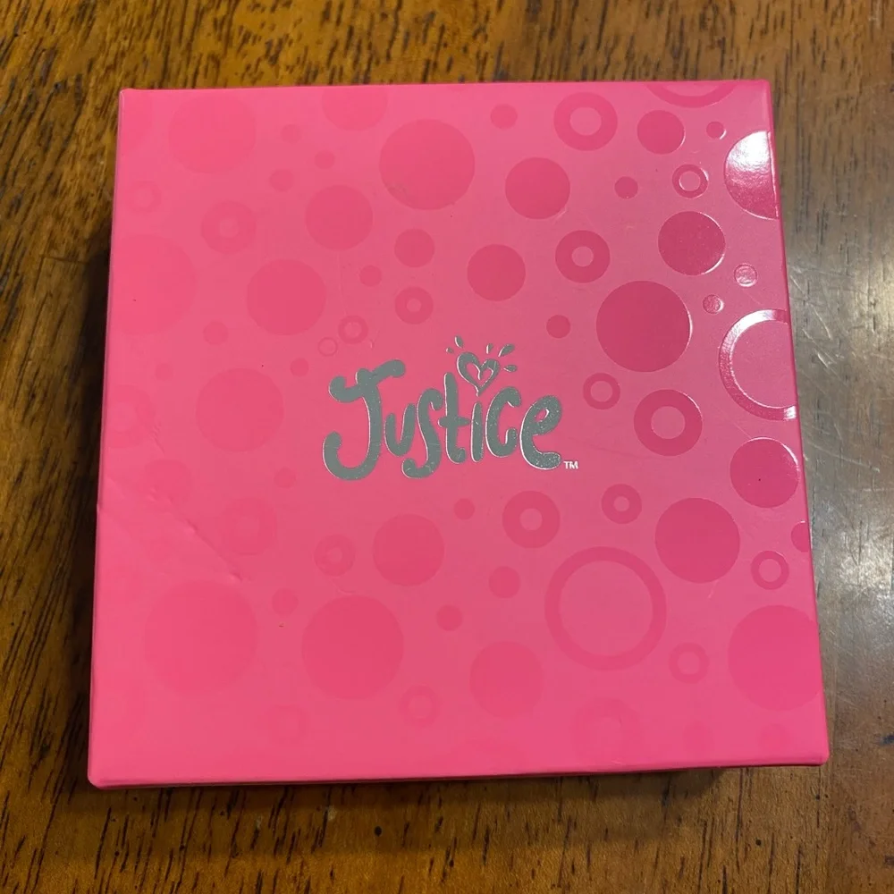Justice girl, simulated pearl June heart birthstone earrings New.